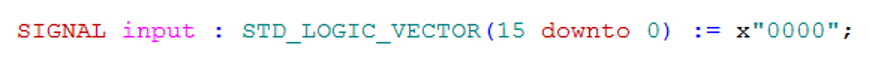 Code example of a standard logic vector