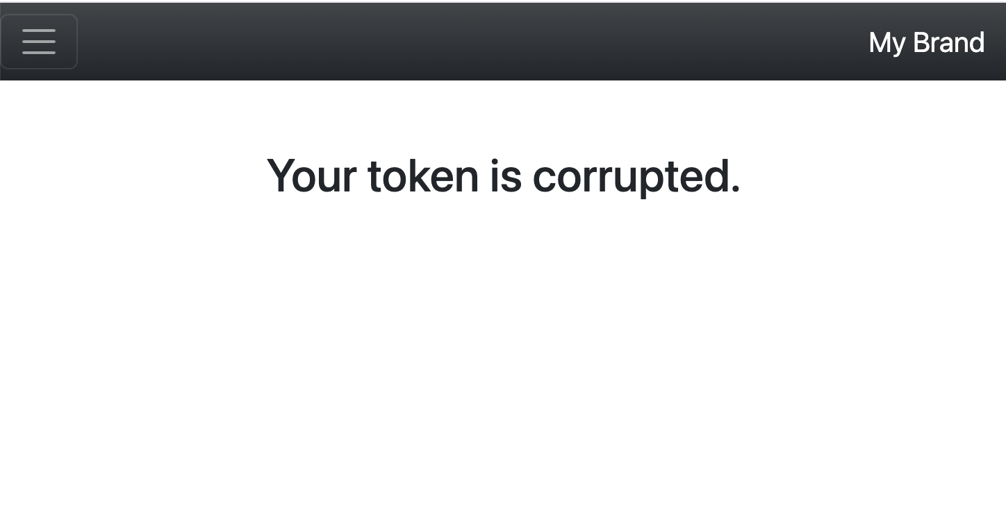 Corrupted token view