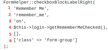 Example checkboxBlockLabelRight function call