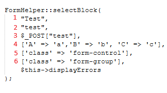 Select block function call
